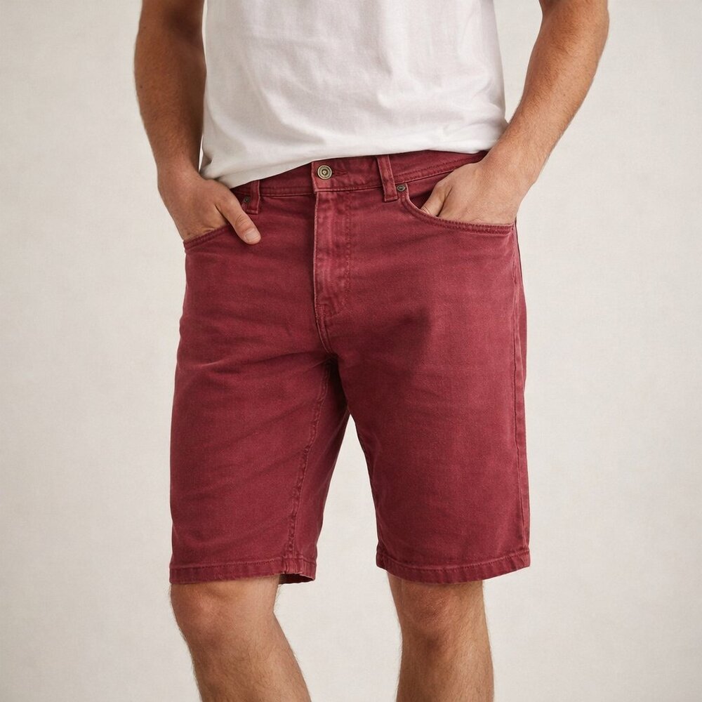 Jack Wills Red Slim Fit Shorts Size 32 Mens Cotton Stretch Casual Summer Shorts